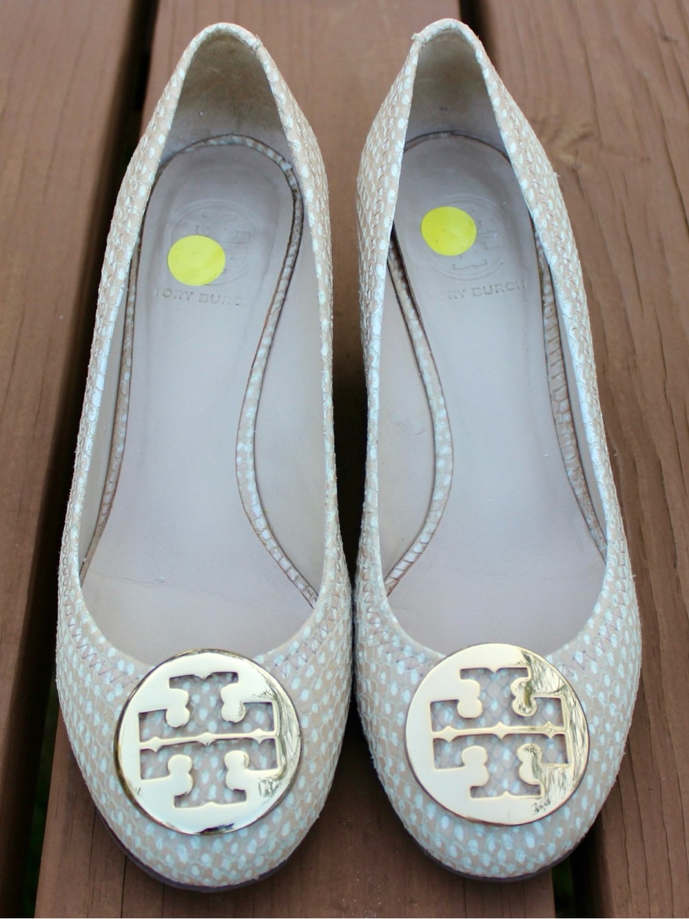 Tory Burch Sally Snakeskin Wedges Sz (7.5-8)